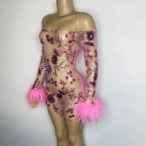Custom Birthday Dress/ Feather Dresss